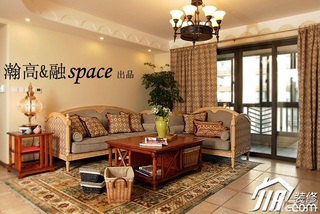 宜家风格二居室温馨原木色富裕型客厅沙发效果图