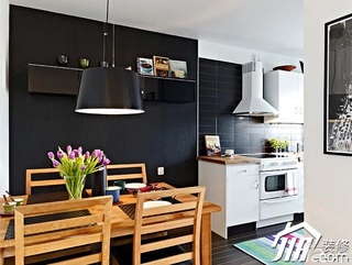 北欧风格公寓简洁经济型90平米餐厅餐桌效果图