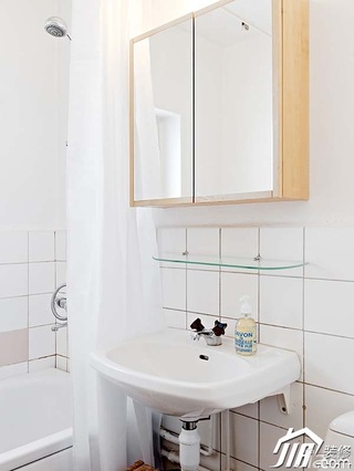 北欧风格公寓简洁经济型90平米卫生间洗手台效果图