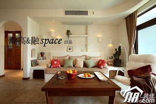 简约风格公寓小清新白色客厅背景墙沙发图片