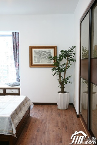 中式风格公寓富裕型卧室窗帘图片