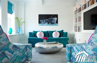 混搭风格公寓可爱富裕型客厅沙发背景墙沙发图片
