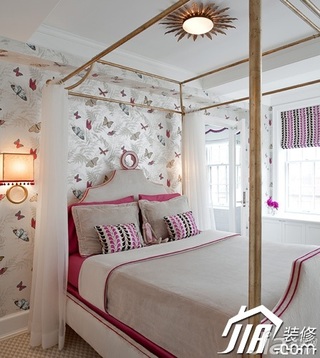 混搭风格公寓温馨富裕型卧室床效果图
