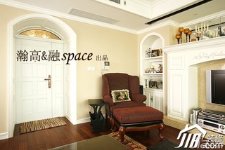 欧式风格公寓古典原木色富裕型客厅沙发效果图
