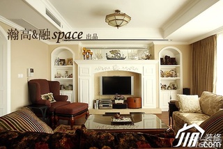 欧式风格公寓古典原木色富裕型客厅背景墙沙发效果图