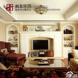 欧式风格公寓古典原木色富裕型客厅背景墙沙发图片