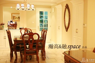 欧式风格公寓古典原木色富裕型餐厅餐桌图片