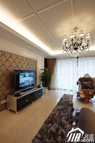 新古典风格公寓奢华富裕型120平米客厅灯具效果图
