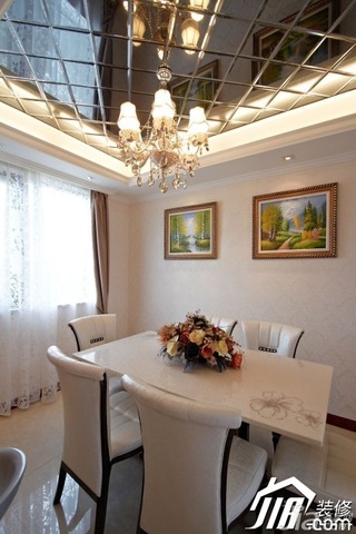 新古典风格公寓奢华富裕型120平米餐厅餐厅背景墙餐桌效果图