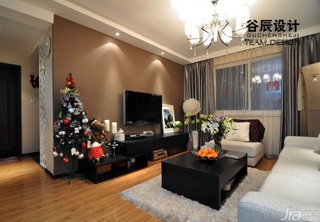 简约风格公寓温馨暖色调富裕型客厅茶几图片