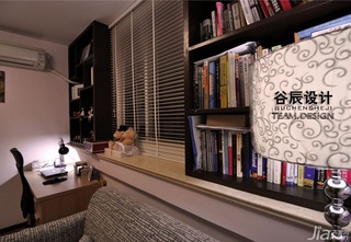 简约风格公寓温馨暖色调富裕型书房书桌图片