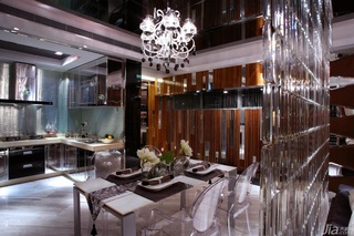 欧式风格公寓富裕型餐厅隔断灯具效果图