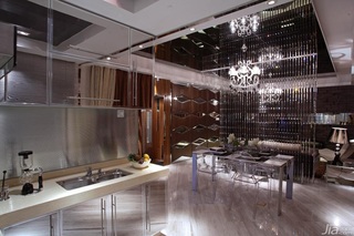 欧式风格公寓富裕型餐厅隔断灯具效果图