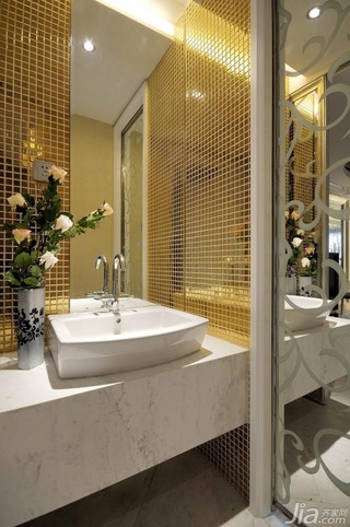欧式风格公寓豪华型卫生间洗手台效果图