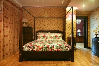 田园风格公寓富裕型卧室床图片