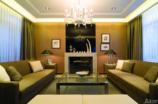 简约风格别墅富裕型客厅电视背景墙灯具图片