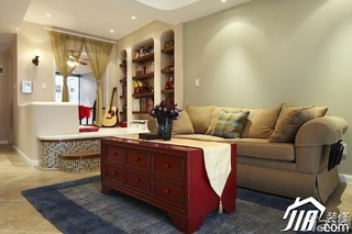 地中海风格二居室舒适富裕型客厅沙发图片