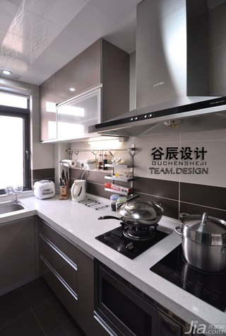 宜家风格公寓温馨暖色调富裕型厨房橱柜效果图