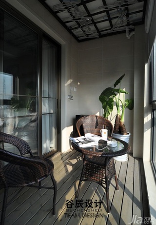 宜家风格公寓温馨暖色调富裕型阳台吊顶效果图