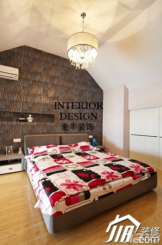 简约风格公寓经济型130平米卧室卧室背景墙床效果图