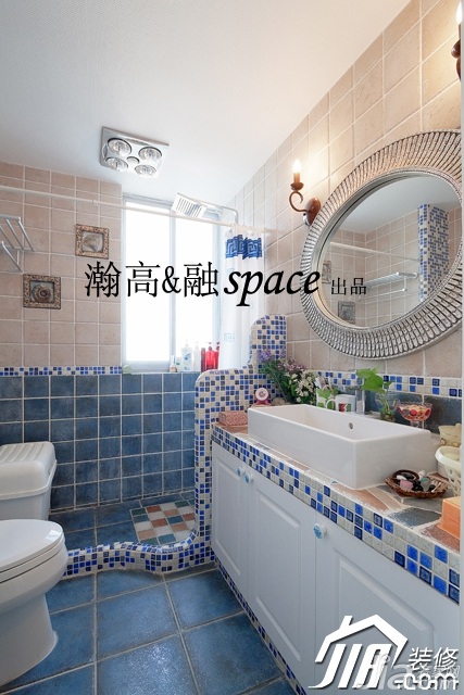 富裕型装修,小清新,白色装修,地中海风格,公寓装修,卫生间,洗手台,浴室柜,瀚高&融