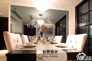 简欧风格公寓时尚咖啡色富裕型餐厅餐桌婚房平面图