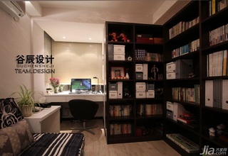 简欧风格公寓时尚咖啡色富裕型书房书桌婚房设计图