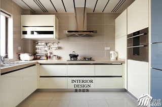 简约风格复式富裕型厨房橱柜安装图