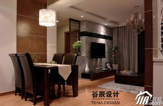 简约风格公寓稳重褐色富裕型餐厅餐桌效果图