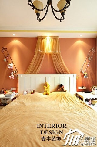 混搭风格复式富裕型卧室卧室背景墙床效果图