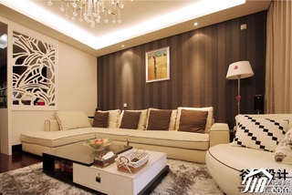 宜家风格公寓时尚咖啡色富裕型客厅隔断沙发图片