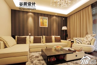宜家风格公寓时尚咖啡色富裕型客厅沙发背景墙灯具图片