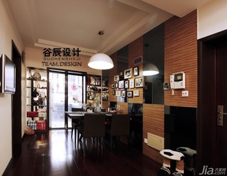 宜家风格公寓时尚咖啡色富裕型餐厅照片墙灯具图片