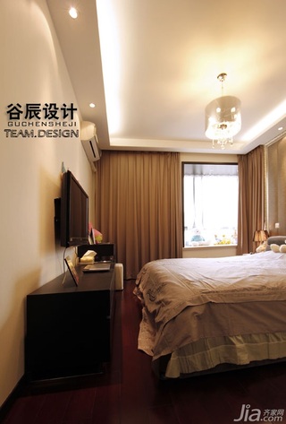 宜家风格公寓时尚咖啡色富裕型卧室床效果图