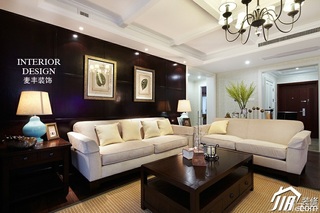 美式风格公寓富裕型客厅沙发背景墙沙发效果图
