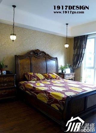美式乡村风格公寓富裕型卧室灯具图片