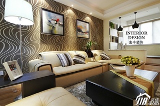 简约风格公寓经济型100平米客厅壁纸效果图