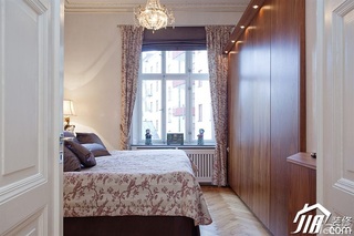 北欧风格公寓富裕型卧室飘窗窗帘图片