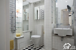 北欧风格公寓富裕型卫生间洗手台效果图