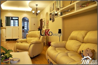 地中海风格小户型温馨暖色调富裕型客厅沙发背景墙沙发图片