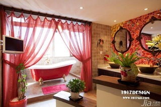 东南亚风格别墅豪华型卫生间窗帘图片