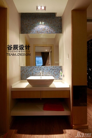 谷辰设计欧式风格三居室大气褐色富裕型洗手台效果图
