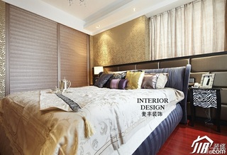 公寓富裕型100平米卧室卧室背景墙壁纸图片
