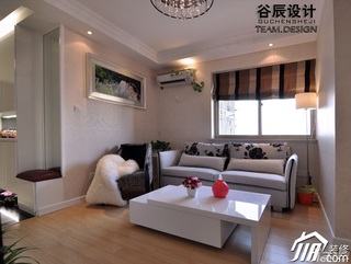简约风格公寓时尚白色富裕型客厅沙发图片