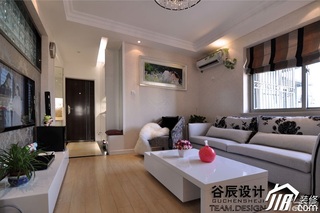 简约风格公寓时尚白色富裕型客厅沙发效果图