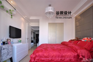 简约风格公寓时尚白色富裕型床头软包床效果图