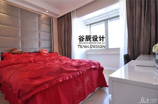 简约风格公寓时尚白色富裕型床头软包床图片