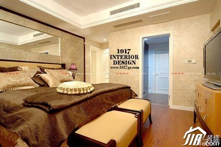 新古典风格四房富裕型卧室卧室背景墙床图片