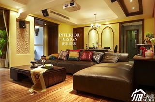 东南亚风格公寓富裕型客厅沙发效果图