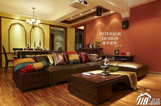 东南亚风格公寓富裕型客厅沙发图片